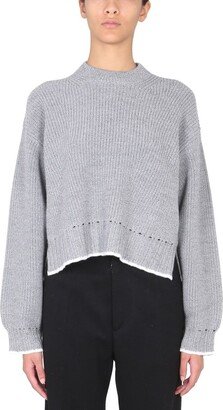 Cut-Out Crewneck Sweater