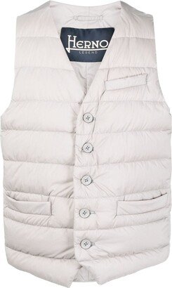 Buttoned Padded Gilet-AB