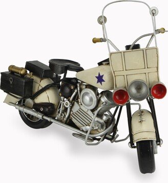 Multicolor Metal Early 1900s Police Motorcycle Model