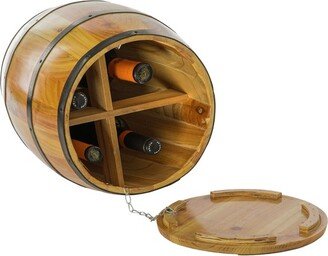 Wine Barrel 4 Sectional Crate With Removable Head Lid