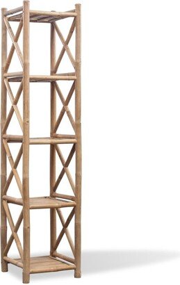 5-Tier Bamboo Shelf Square