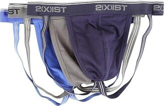 3-Pack Stretch Jock Strap (Eclipse/Lead/Dazzling Blue) Men's Underwear