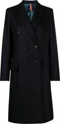 Double-Breasted Wool-Blend Coat-AZ