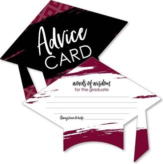 Big Dot Of Happiness Maroon Grad - Best is Yet to Come - Grad Cap Party Advice Cards Game Set of 20