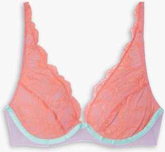 Erin lace and tulle underwired plunge bra