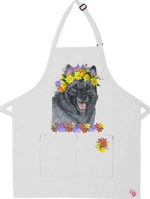 Norwegian Elkhound Dog Apron Two Pocket Bib With Adj Neck