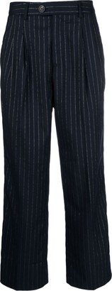 Pinstripe-Pattern Straight-Leg Trousers