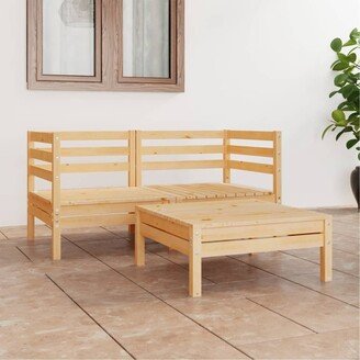 3 Piece Patio Lounge Set Solid Pinewood - 25 x 25 x 24.6-AA