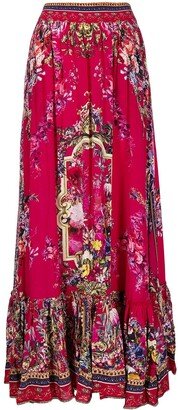 Baroque Pattern-Print Maxi Skirt