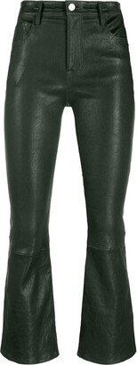 Le Crop leather flared trousers