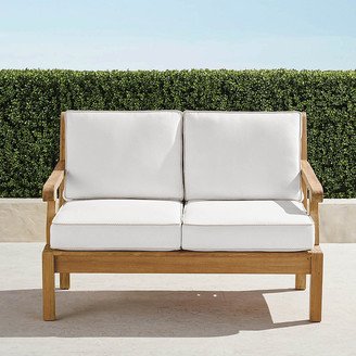 Small Cassara Loveseat with Cushions in Natural Finish