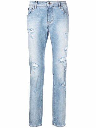 Distressed Skinny-Fit Jeans-AA