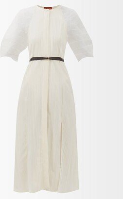 Karli Chiffon-sleeve Belted Dress