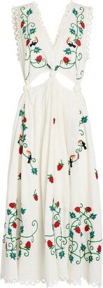 Embroidered Midi Dress