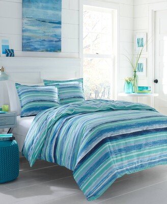 Poppy & Fritz Alex Cotton Reversible 3 Piece Duvet Cover Set, Full/Queen