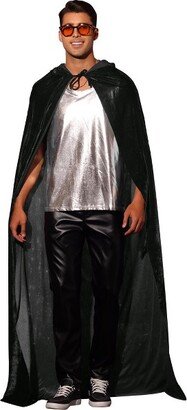 Lars Amadeus Men's Halloween Christmas Cosplay Costumes Retro Velvet Hooded Cape Black Small