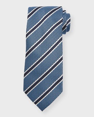 Men's Geometric Stripe Silk Tie-AB