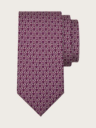 Man Gancini print silk tie Vinaccia