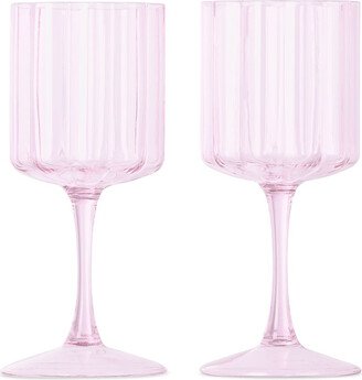 Fazeek Pink Wave Wine Glass Set