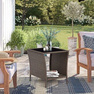 Austiom Leading LLC Outdoor Side Table Wicker Rattan Side Tables