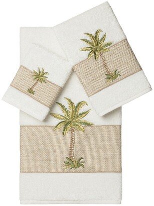 Colton 3-Piece Embellished Towel Set - Light Grey