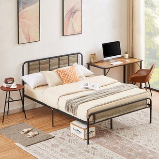 Platform Bed Frame with Wood Headboard,Twin/Full/Queen Size Bed