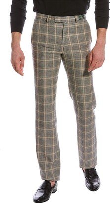 Prince Of Wales Linen & Wool-Blend Trouser