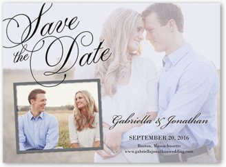 Save The Date Cards: Romantic Overlay Save The Date, Black, Matte, Signature Smooth Cardstock, Square