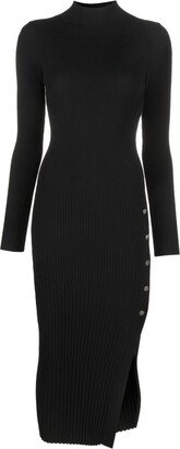 Ribbed-Knit Midi Dress-AB