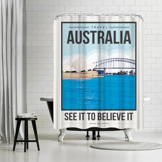 71 x 74 Shower Curtain, Travel Poster Australia by Brooke Witt