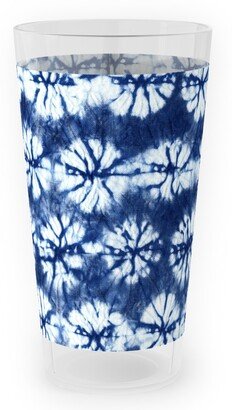 Outdoor Pint Glasses: Shibori Pine - Blue Outdoor Pint Glass, Blue