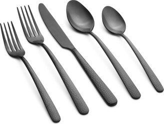 Conga Black Satin 20-Piece Flatware Set, Service for 4