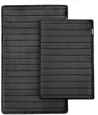 Microdry Charcoal-Infused 2-Pc. Memory Foam Bath Mat Set