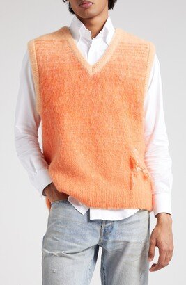 Distressed Gradient Mohair & Wool Blend Sweater Vest