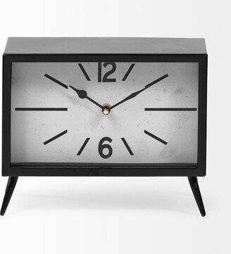 Rectangular Black Metal Desk/Table Clock - 11