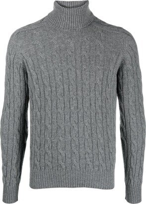 Cable-Knit Roll-Neck Jumper-AK