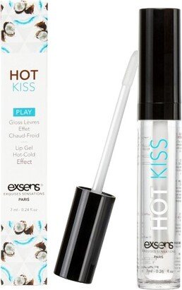 Exsens Hot Kiss Coconut Lip Gloss for Couples, Enhance Sensation with Cooling and Warm Effect, Vegan and Body Safe, 7 ml (0.24 fl.oz), 1 count