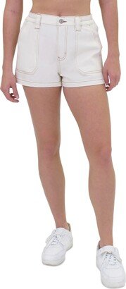 Juniors' Elasticized-Waistband Mom Shorts