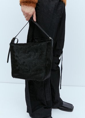 Leather-trimmed Hair Crossbody Bag - Man Crossbody Bags Black One Size