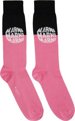 Pink & Black Logo Socks