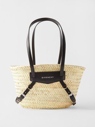 Vouyou Leather-trim Straw Basket Bag