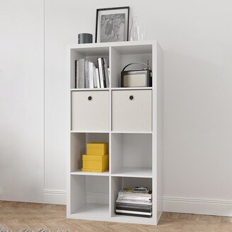 White Smart 8-Cube Organizer Storage Cube Bookshleves