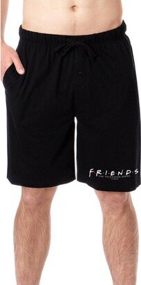 Friends The Television Series Mens' TV Show Title Logo Sleep Pajama Shorts (M) Black
