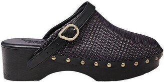 Stud Embellished Closed Clogs