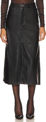 Faux Leather Midi Skirt-AF