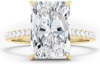 Radiant Cut Lab Created Diamond & Pavé 18K Gold Ring