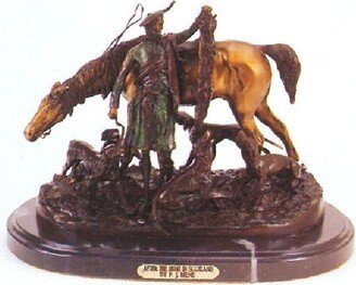 After The Hunt in Scottland Bronze Statue By Pierre Jules Mene