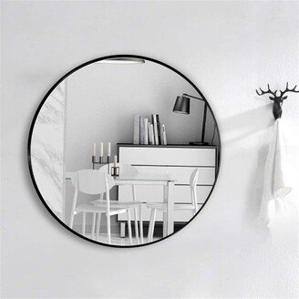 TONWIN Round Mirror, 16 In Wall Mirror Bedroom Entryway, Wall Decor Mirror - Black
