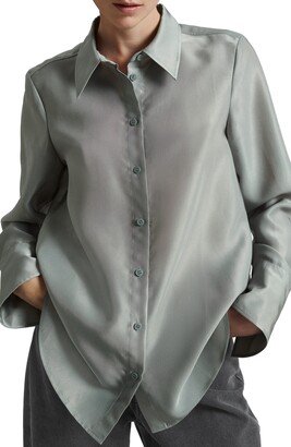 Oversize Button-Up Blouse