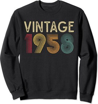 Vintage 1958 66th Birthday 66 Years Old Men Women Retro Sweatshirt